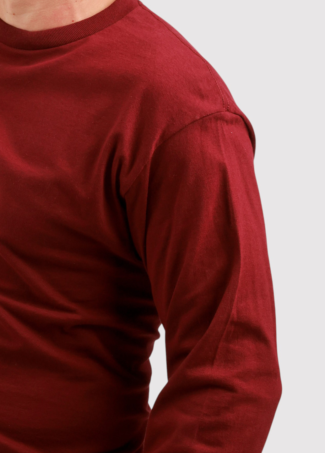 Лонгслів Blue 84 однотонний вишневий кежуали бавовна, трикотаж