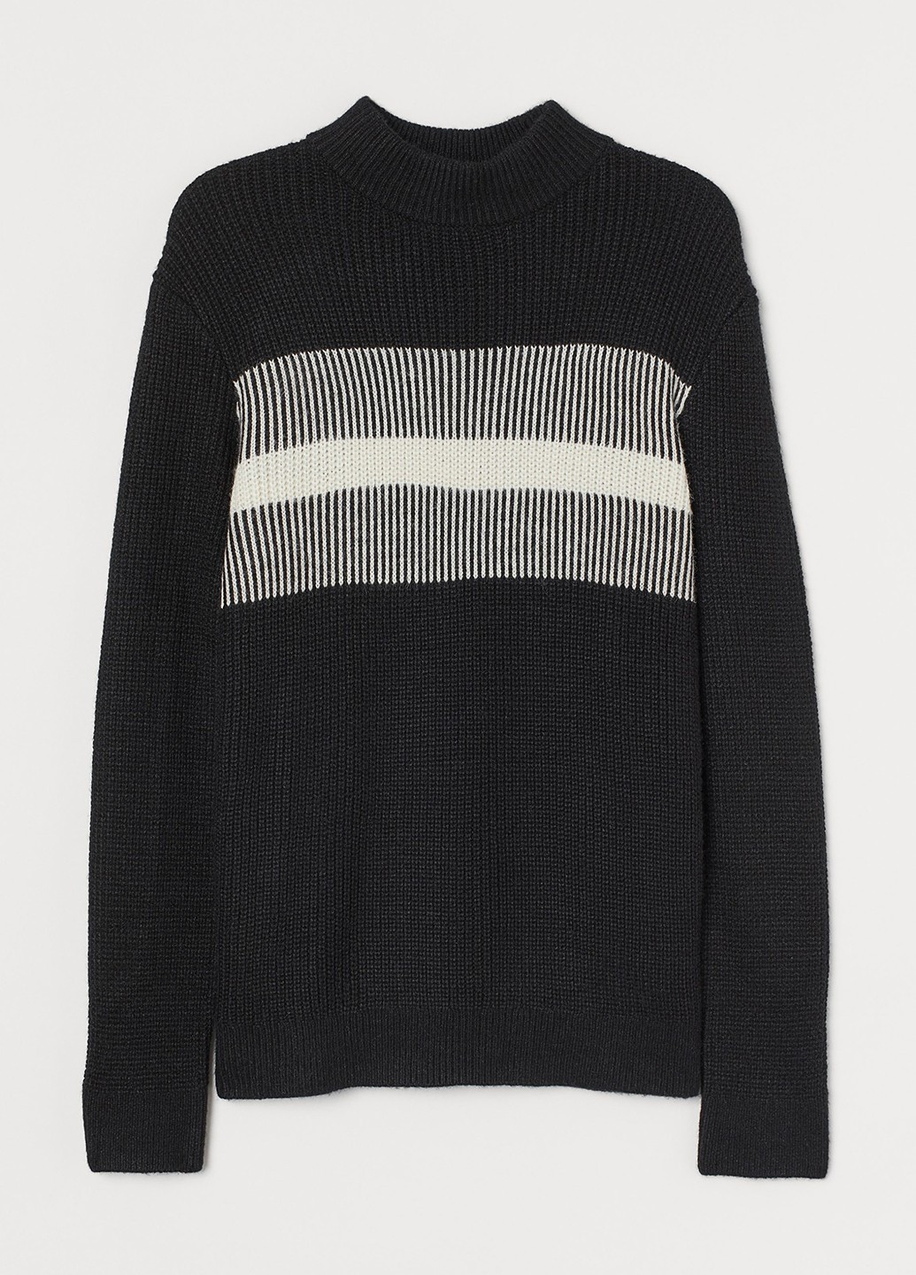 Черно-белый зимний свитер H&M