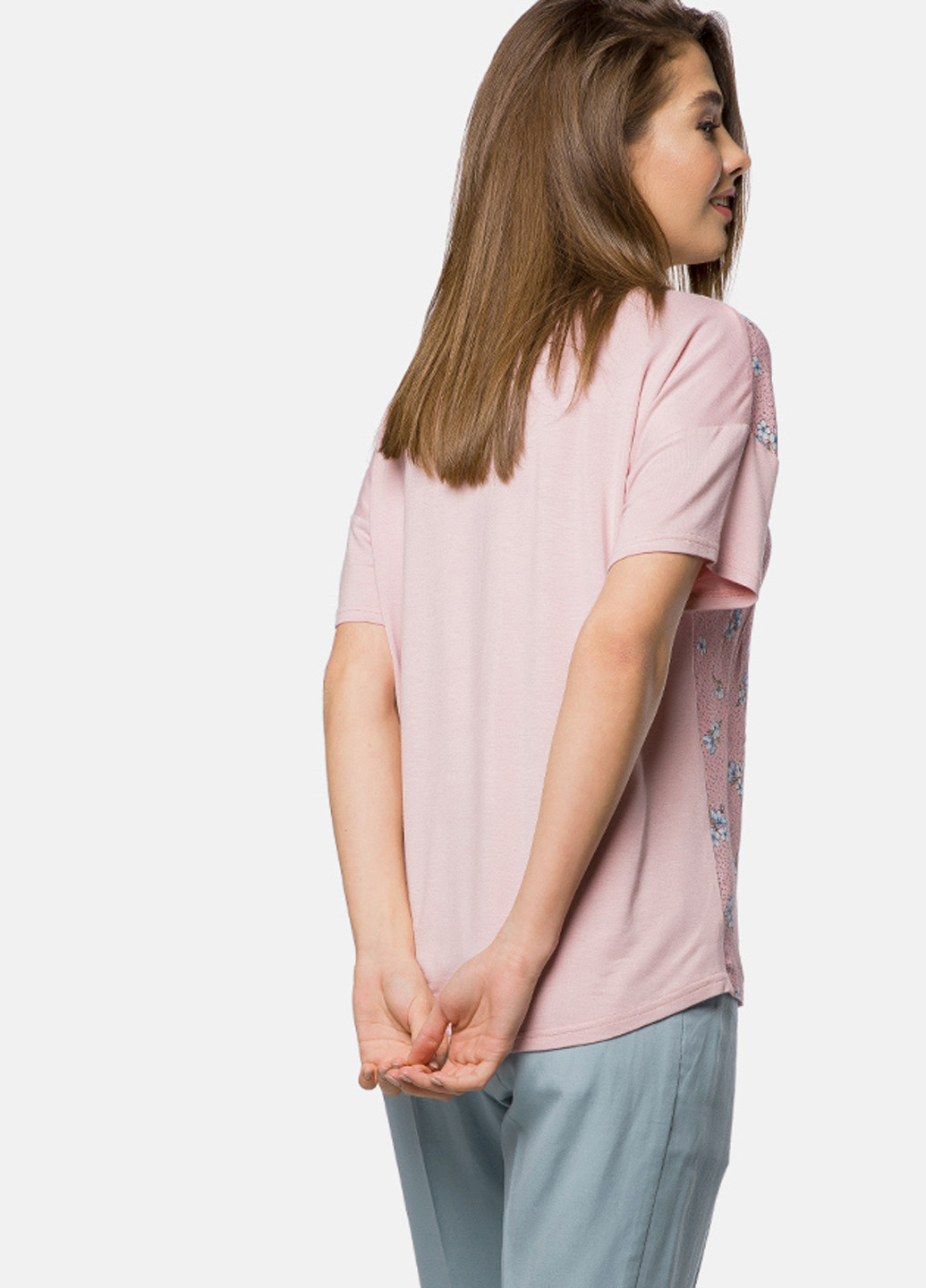 Розовая летняя футболка MR 520