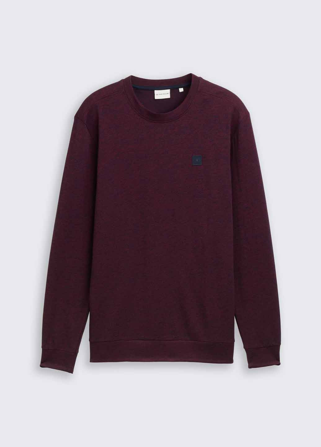 Темно-бордовий світшот Tom Tailor меланж нашивки (367225162)