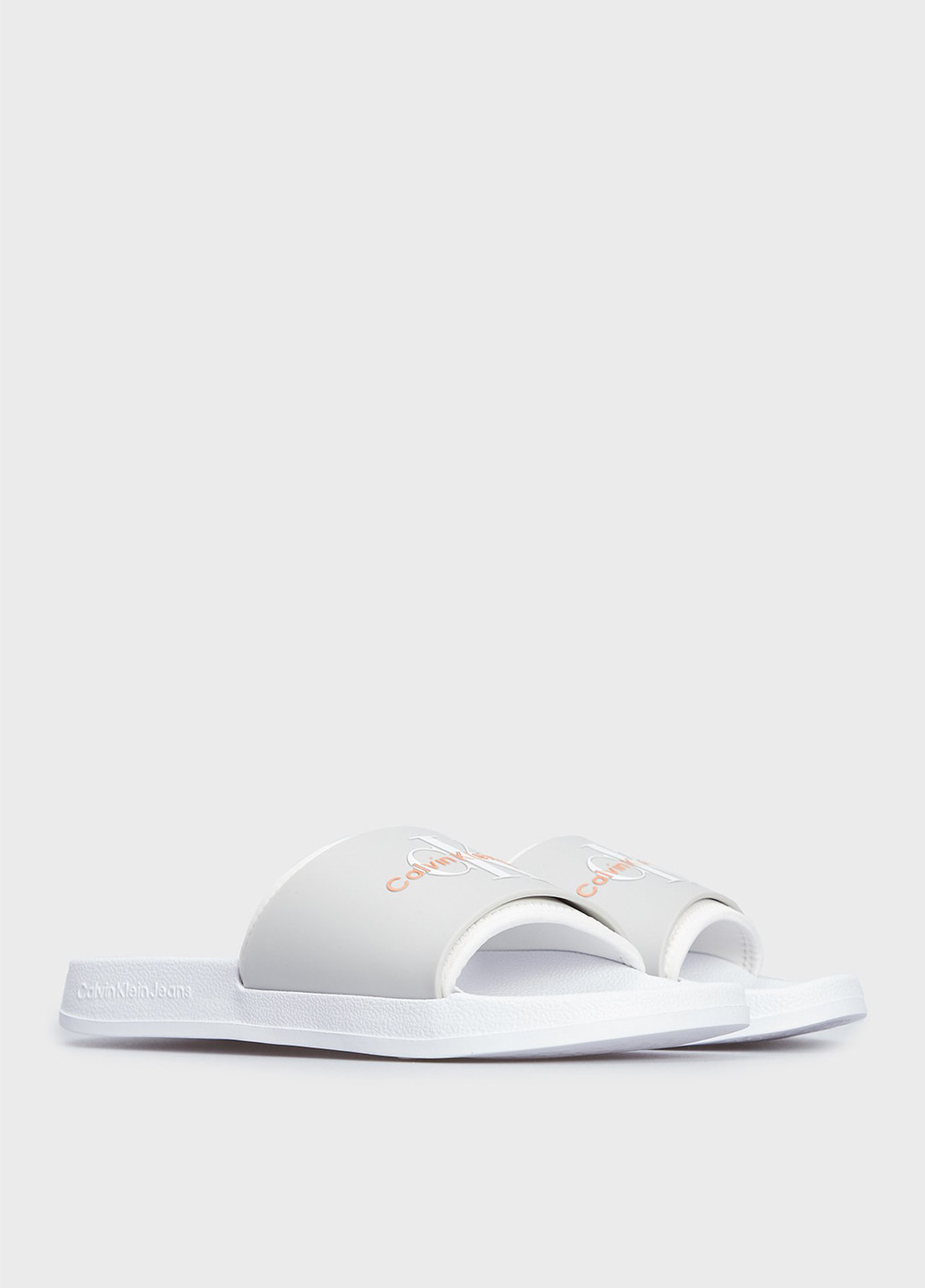 Белые шлепанцы Calvin Klein Jeans с логотипом