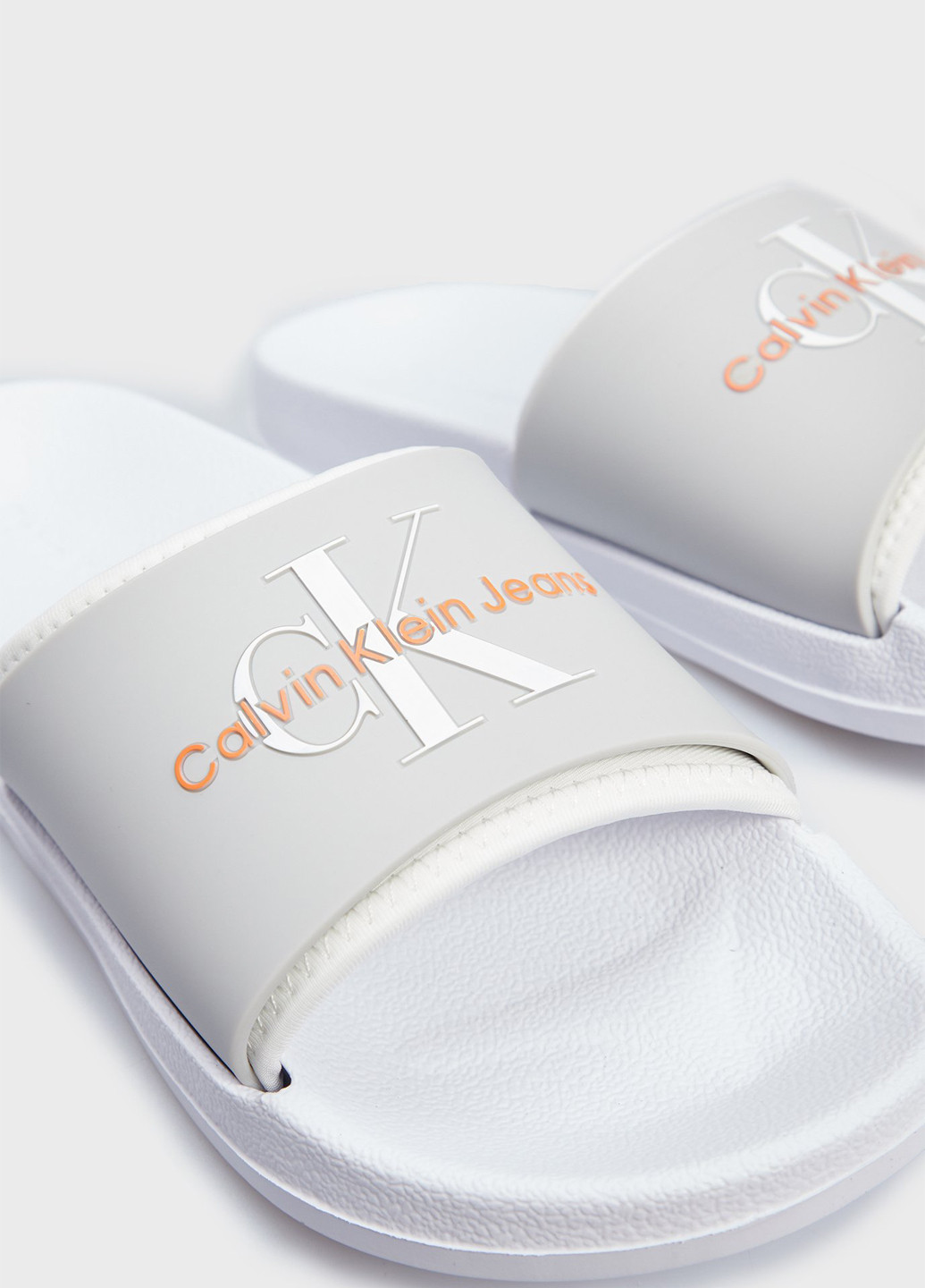 Белые шлепанцы Calvin Klein Jeans с логотипом