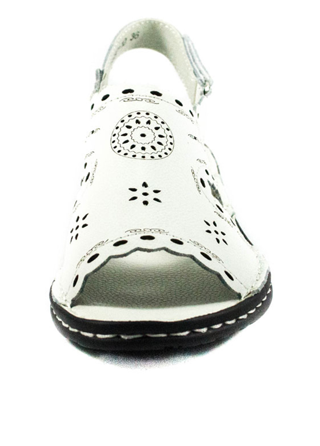 Белые босоножки Allshoes на липучке с перфорацией