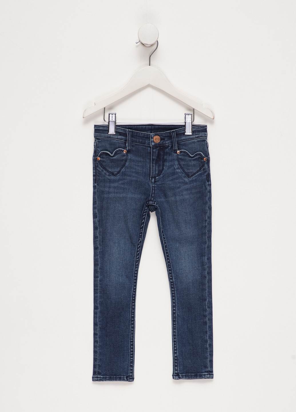 Темно-синие демисезонные зауженные джинсы H&M