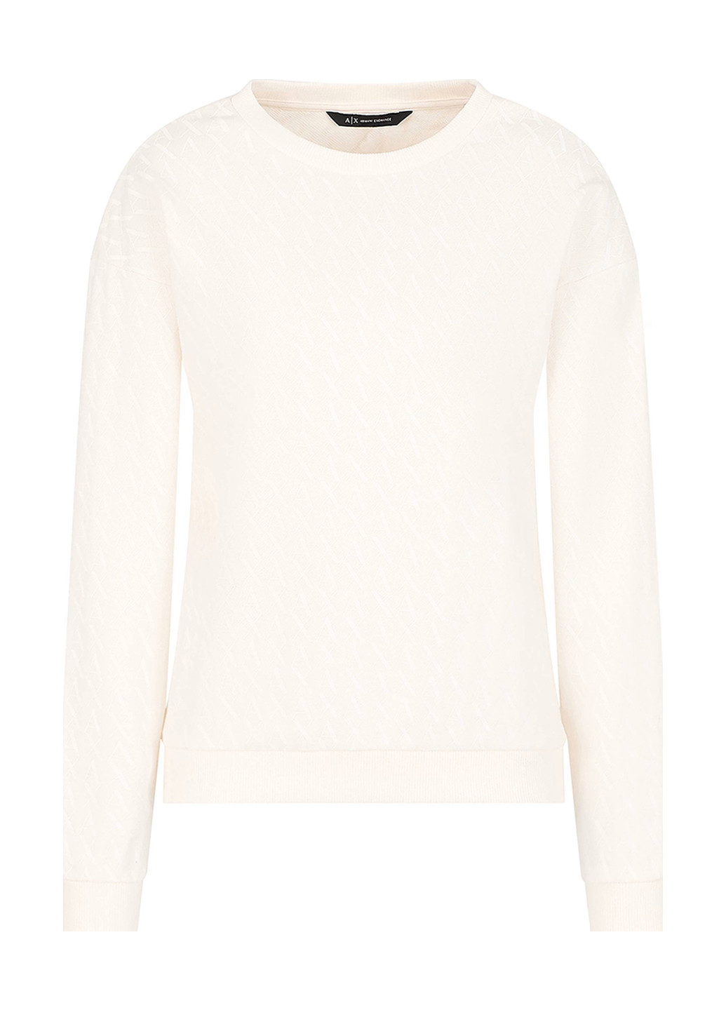 Молочный свитшот Armani Exchange однотонный без декора (341249988)