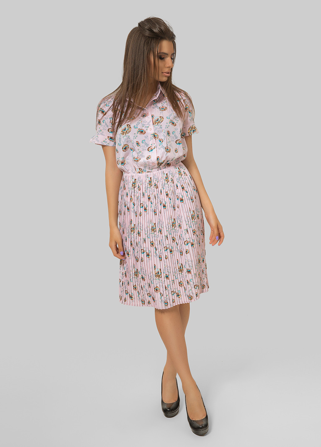 Светло-розовое кэжуал платье Azuri с цветочным принтом