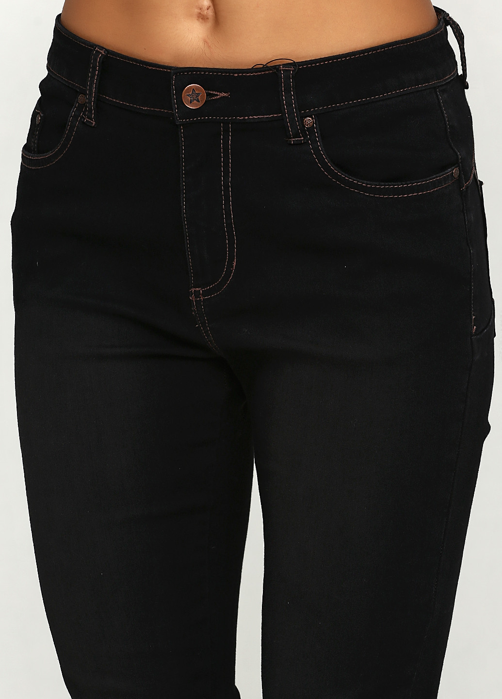 Черные демисезонные скинни джинсы Imitz