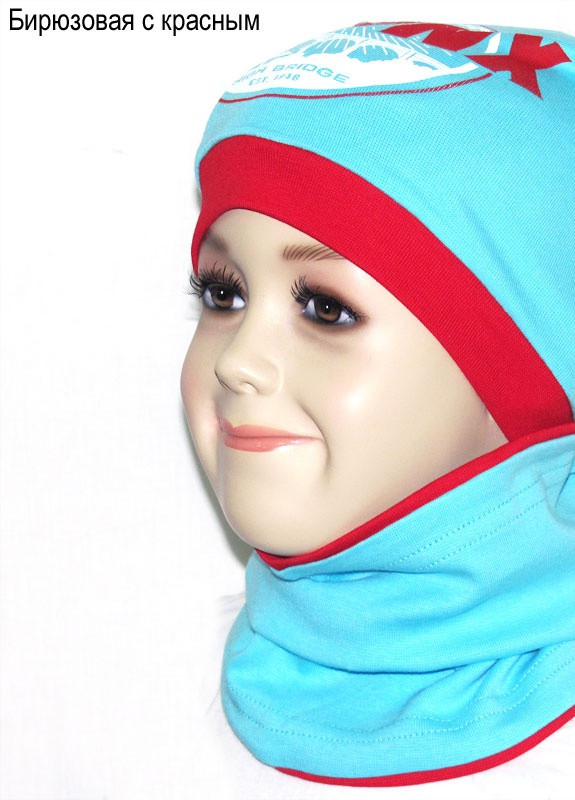 Детская шапка для мальчика GSK-43 с шарфом-снудом *Бронкс* Габби (252744501)