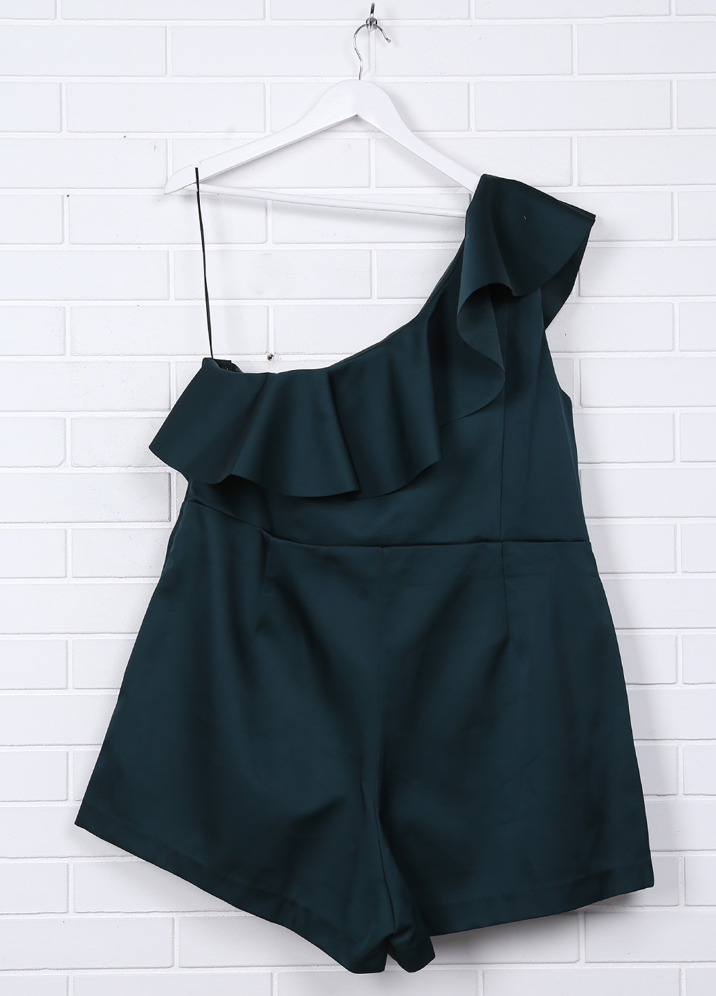 Комбинезон H&M комбинезон-шорты однотонный темно-зелёный кэжуал