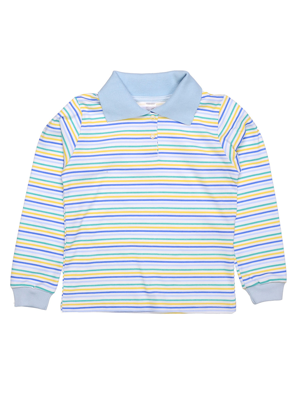 Голубой детская футболка-поло для мальчика Татошка в полоску