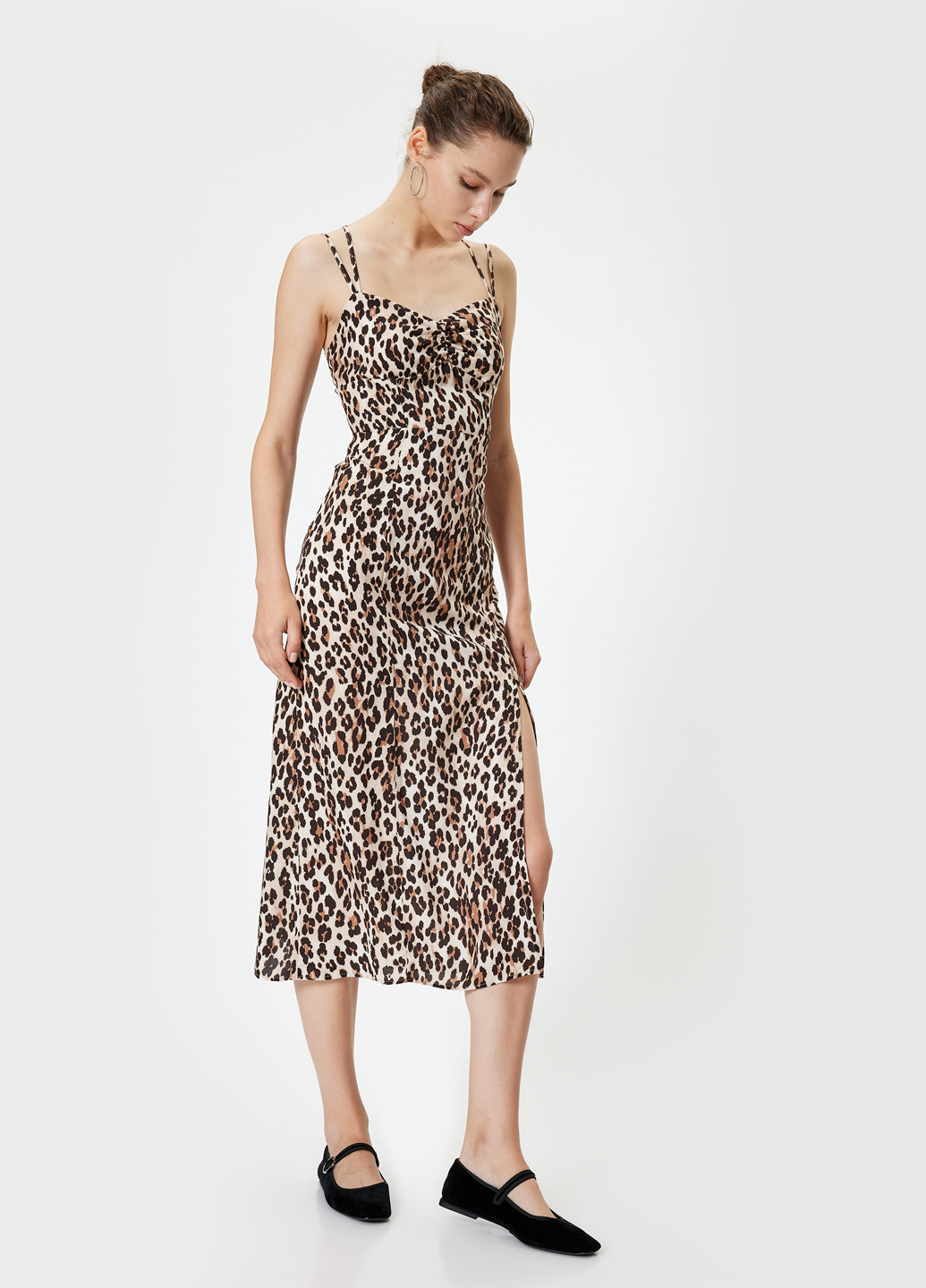 Коричнева святковий, кежуал сукня KOTON леопардовий