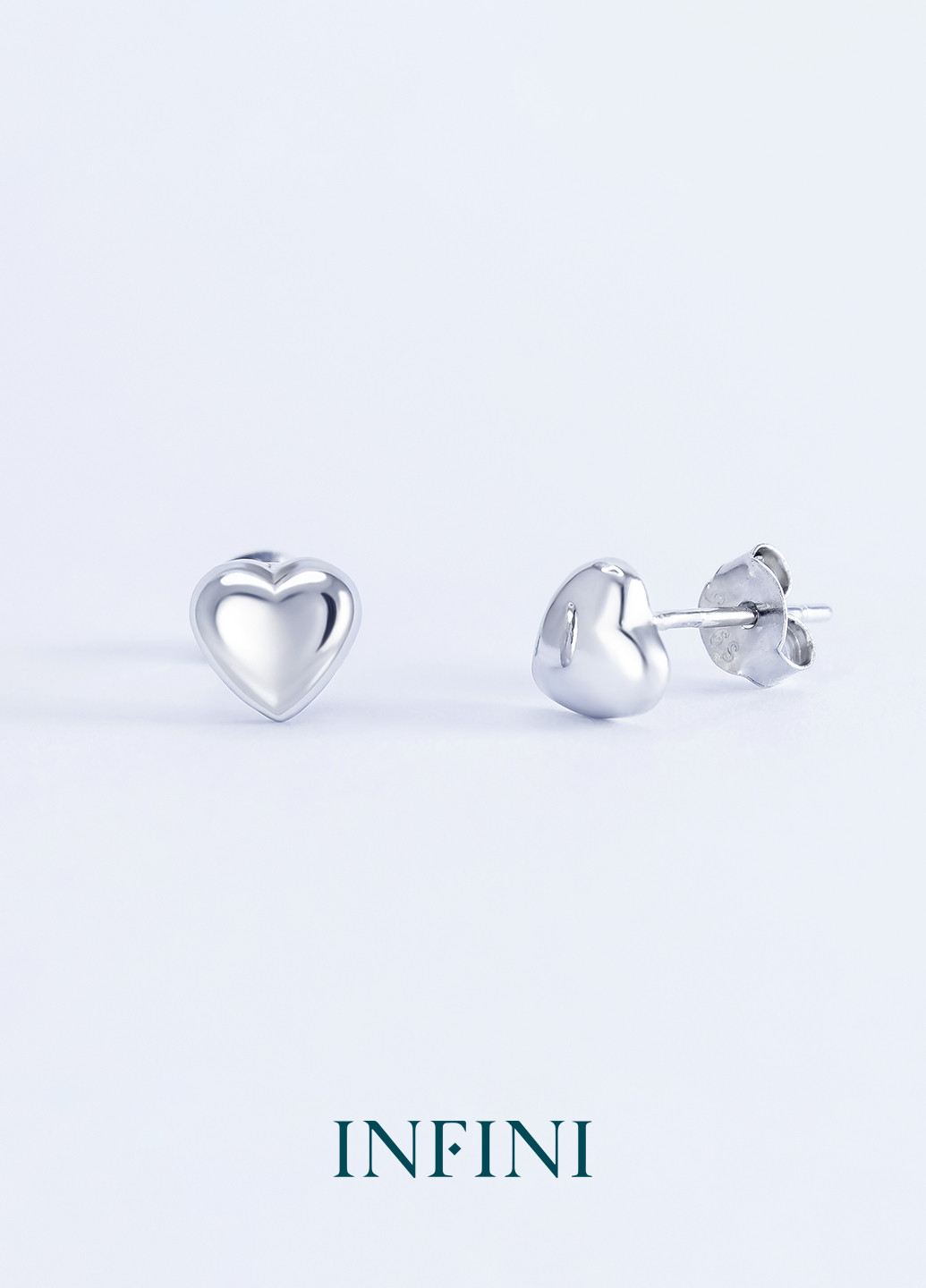 Серьги серебряные Infini в форме сердечка (251126768)