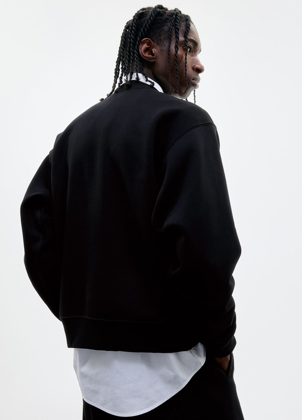 Свитшот H&M - Прямой крой рисунок черный кэжуал хлопок - (293276812)