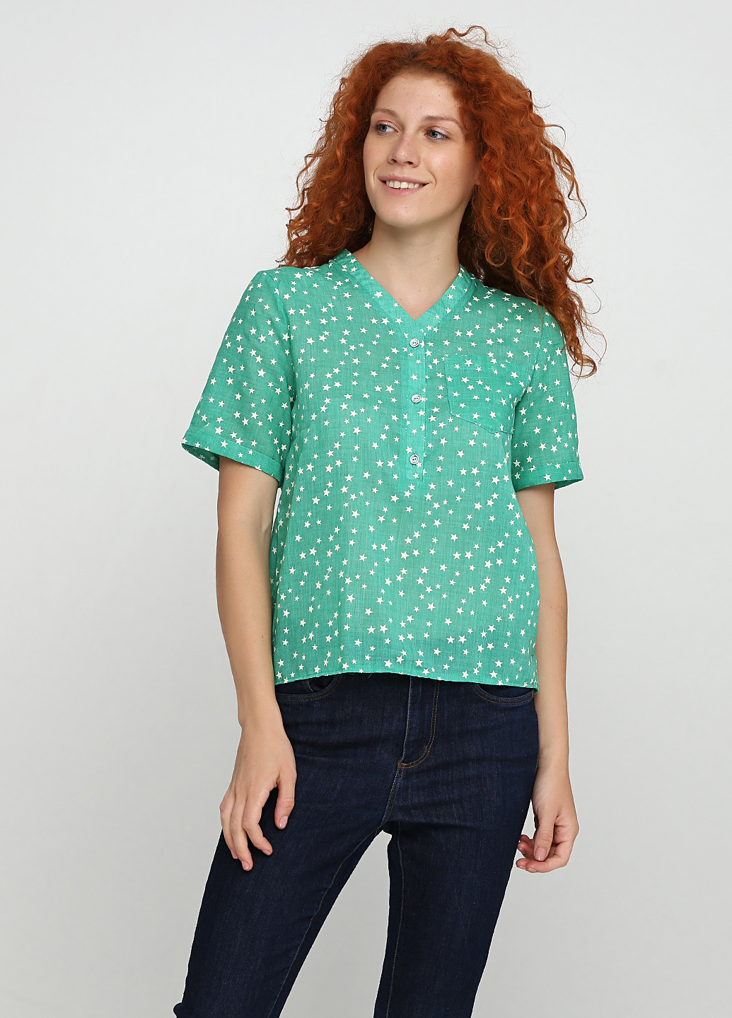 Зеленая летняя блуза BERENIS
