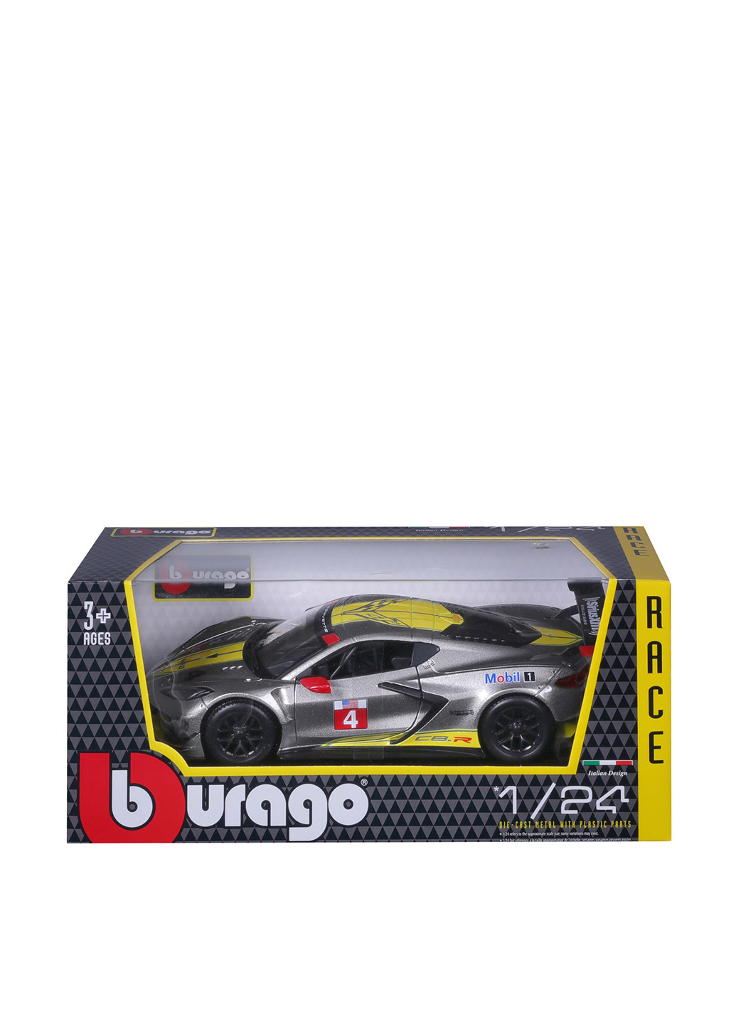 Автомодель Chevrolet Corvette C8.R, 12,45х24,2х10,2 см Bburago (292952083)