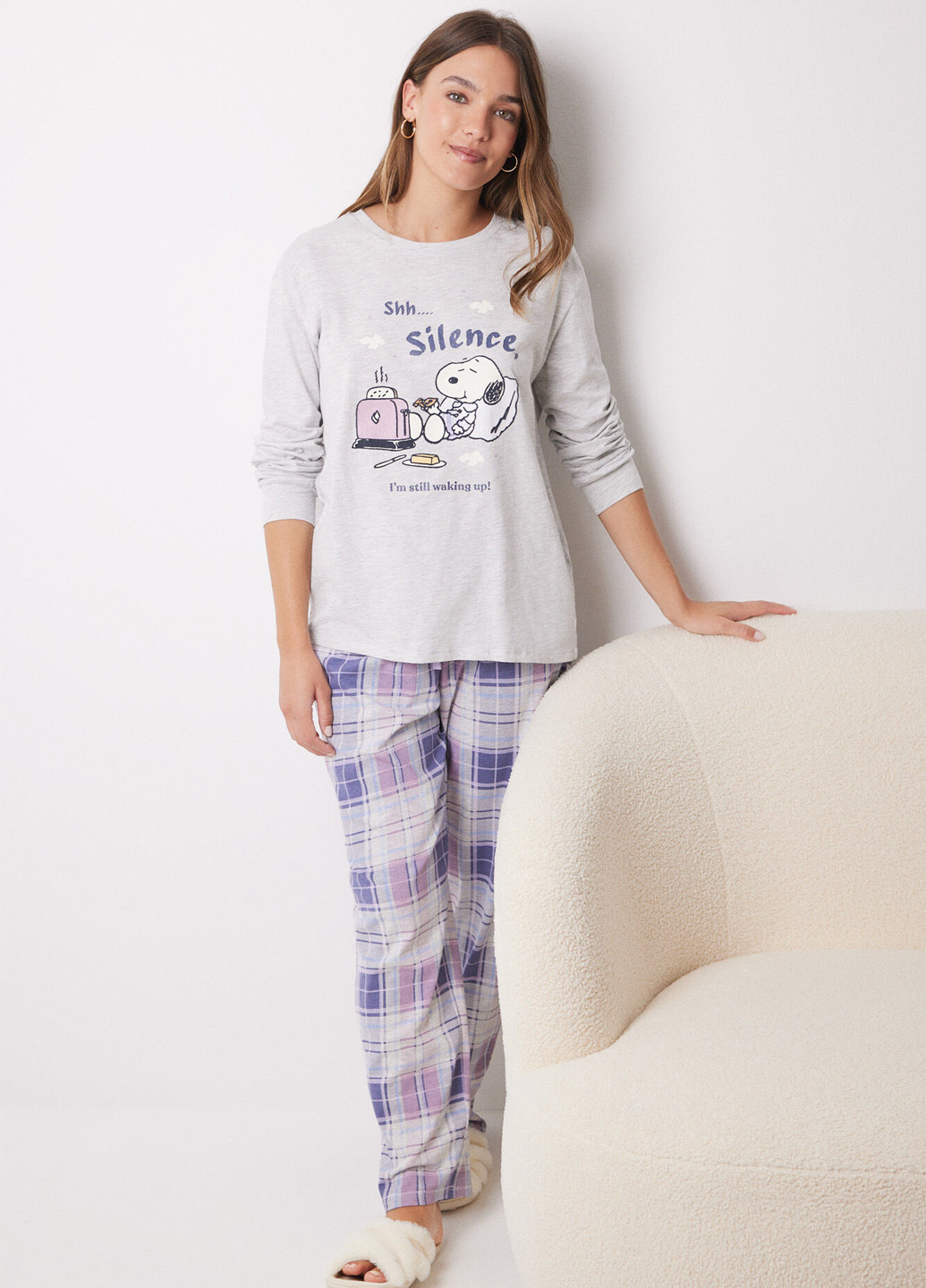 Сіра зимня піжама (лонгслів, штани) Women'secret