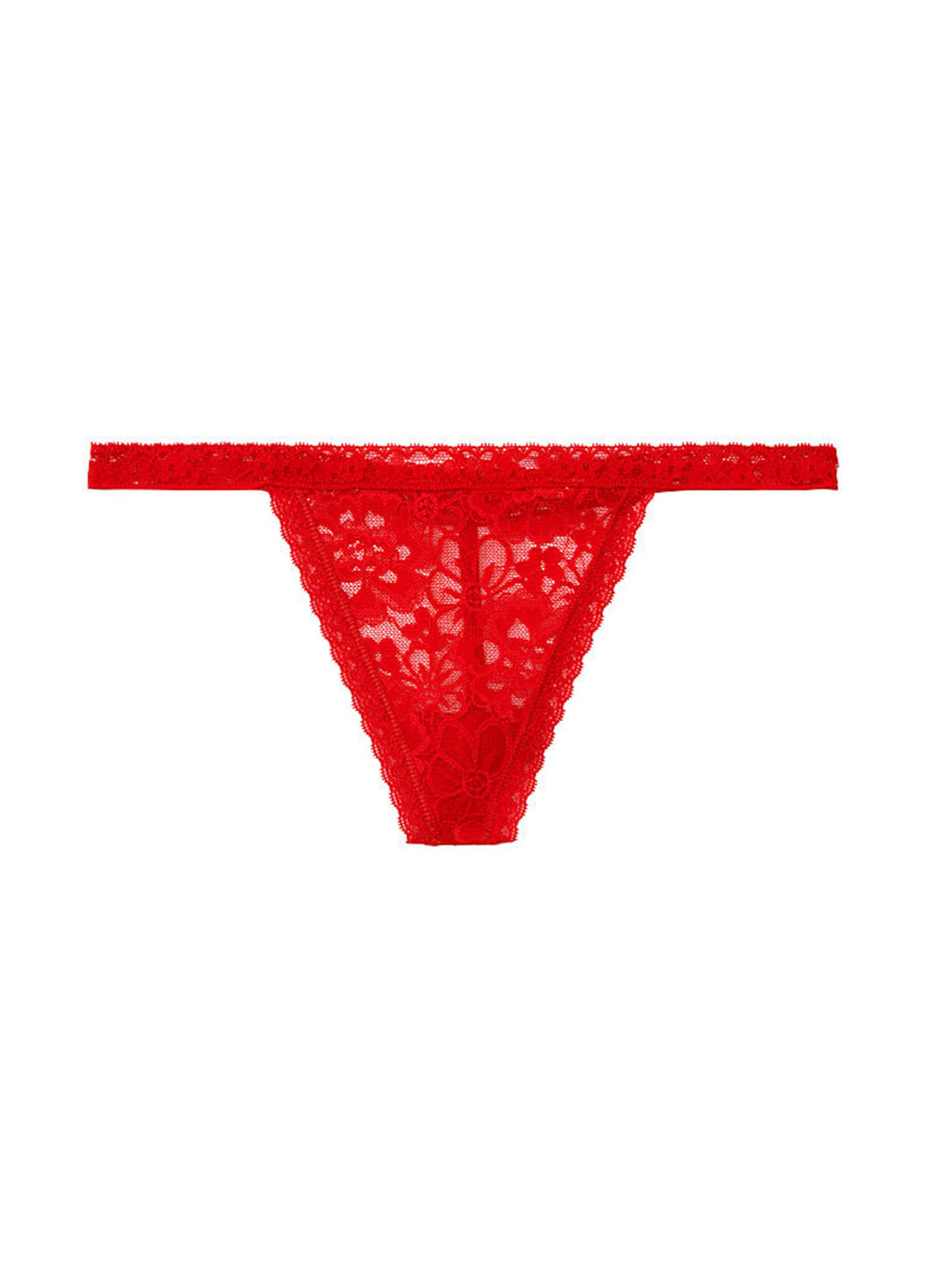 Трусики Victoria's Secret стрінги однотонні червоні домашні поліамід