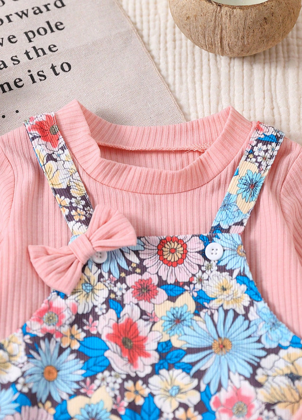 Комбінований демісезонний комплект (лонгслів, сарафан) SHEIN