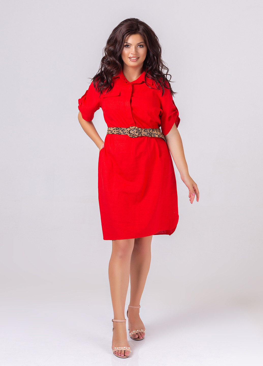 Червона кежуал сукня сорочка Charm Collection однотонна