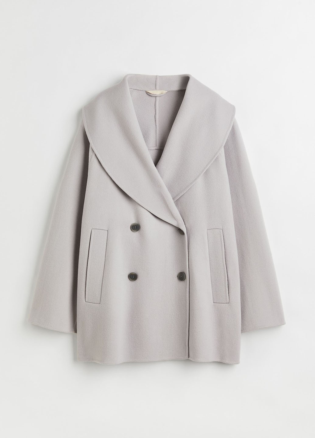Светло-серое демисезонное Пальто двубортное H&M