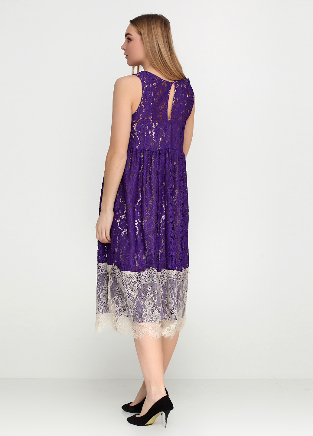 Фиолетовое кэжуал платье Lumina с орнаментом