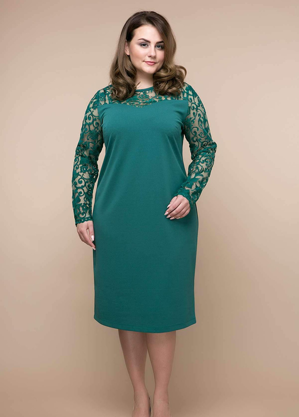 Зелена кежуал сукня прямого силуету емілія зелена Tatiana однотонна