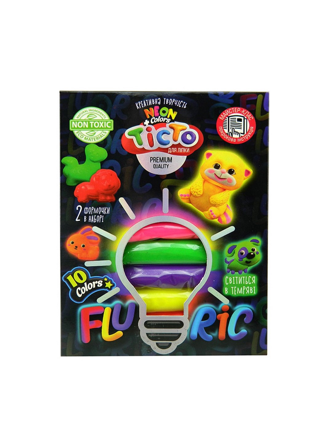 Набор креативного творчества "Тесто для лепки "FLUORIC" 10 цветов TMD-FL10 Danko Toys (227046824)