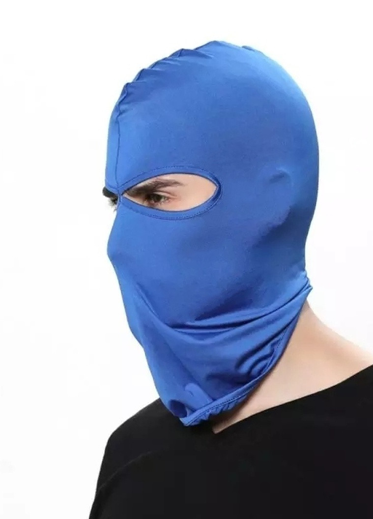 NoName маска 2 ока унісекс синій однодирочна однотонний синій спортивний поліестер виробництво - Тайвань