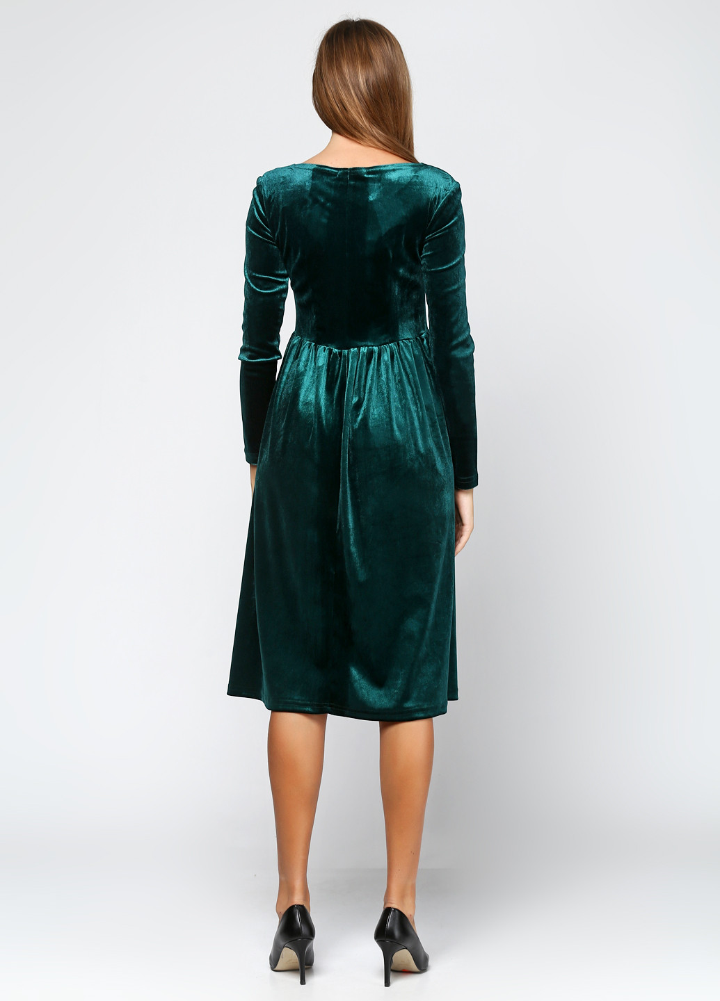 Бутылочное зеленое кэжуал платье Majaly