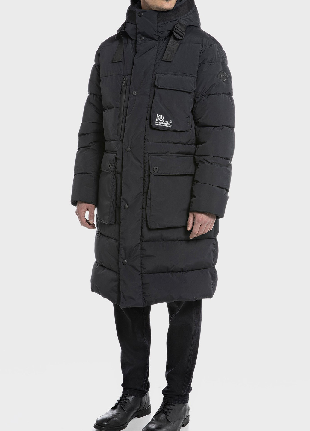 Черная зимняя куртка Replay