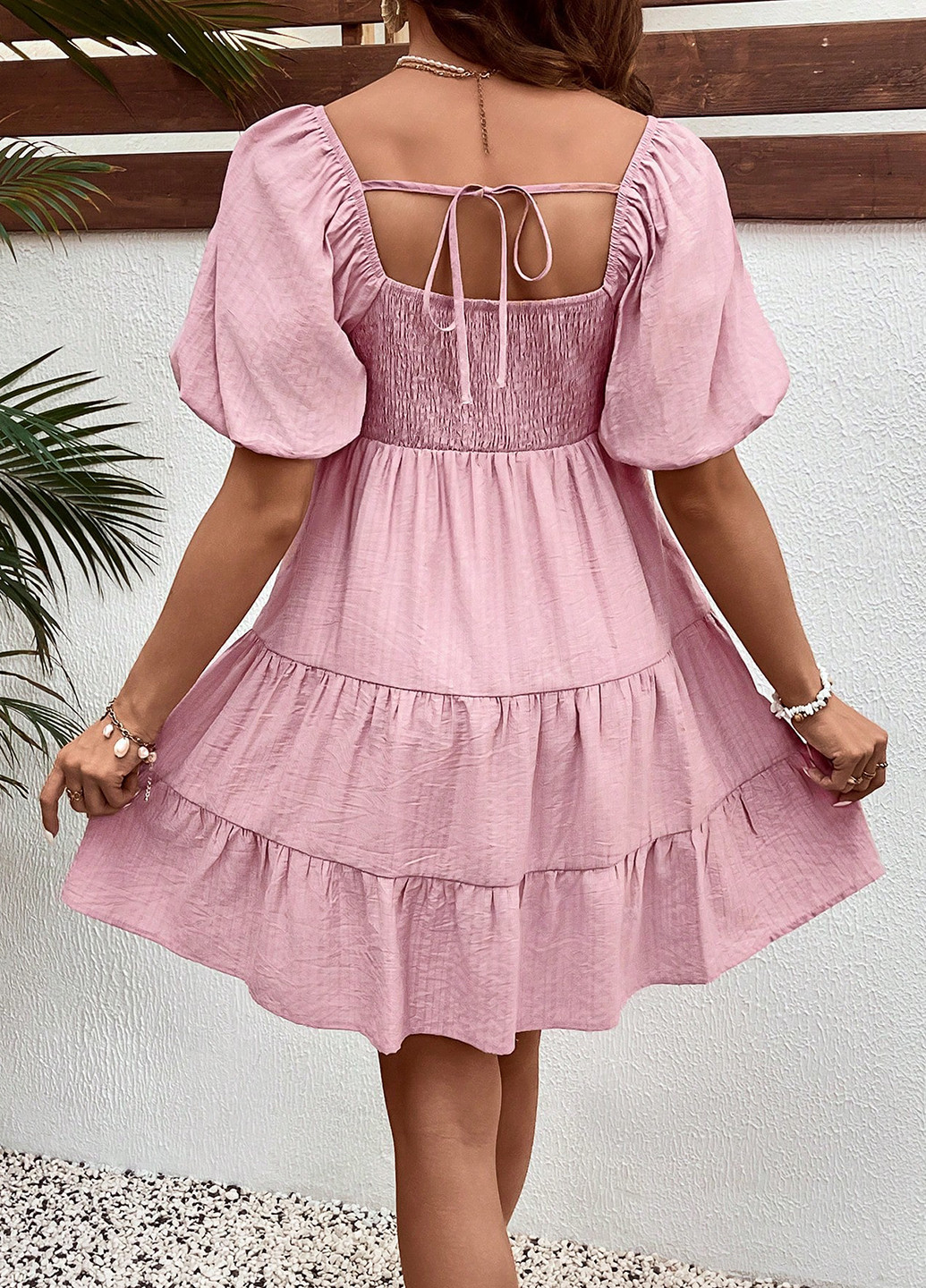 Розовое кэжуал платье для беременных а-силуэт SHEIN однотонное