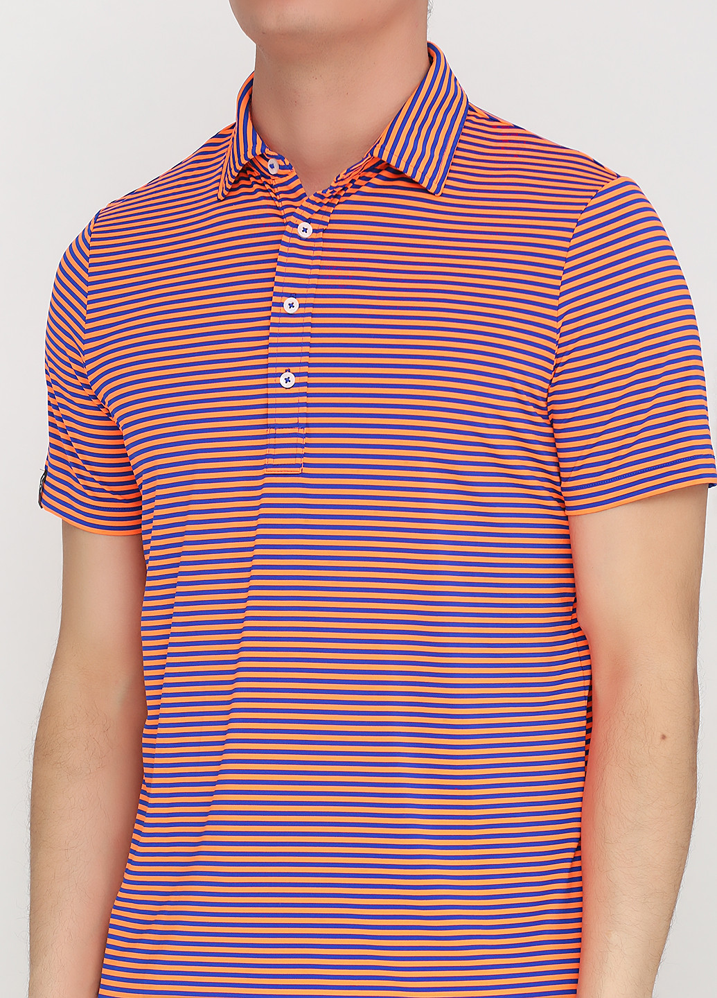 Оранжевая футболка-поло для мужчин Ralph Lauren в полоску