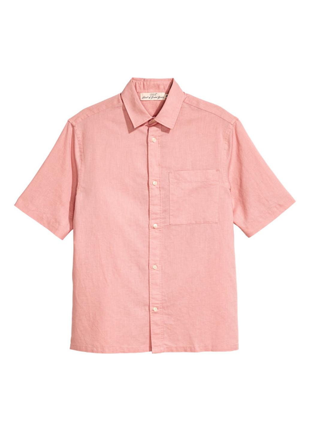 Светло-розовая кэжуал рубашка меланж H&M