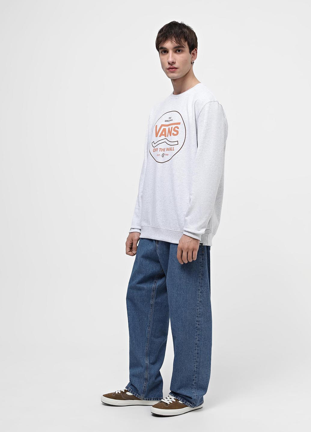 Світло-сірий світшот Vans меланж без декору (330382241)