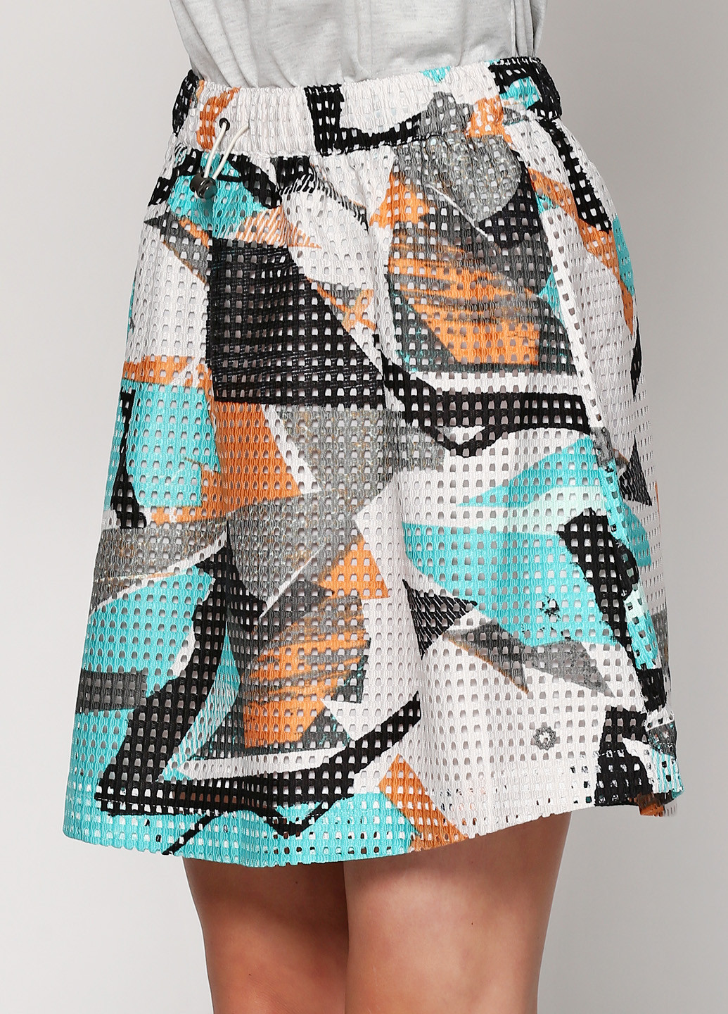 Голубая кэжуал с абстрактным узором юбка Numph мини