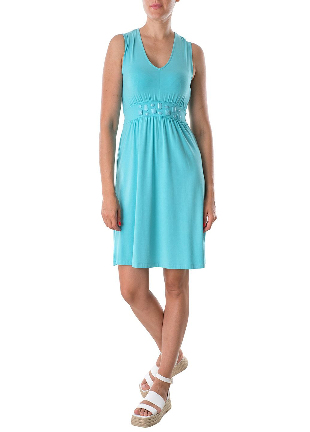 Блакитна кежуал сукня Marc Aurel однотонна