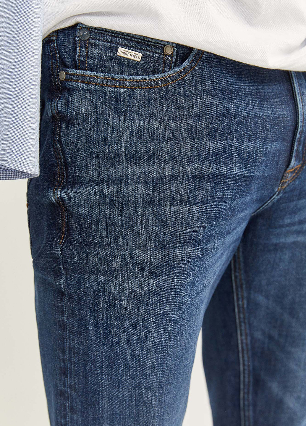 Джинси Springfield завужені однотонні сині джинсові