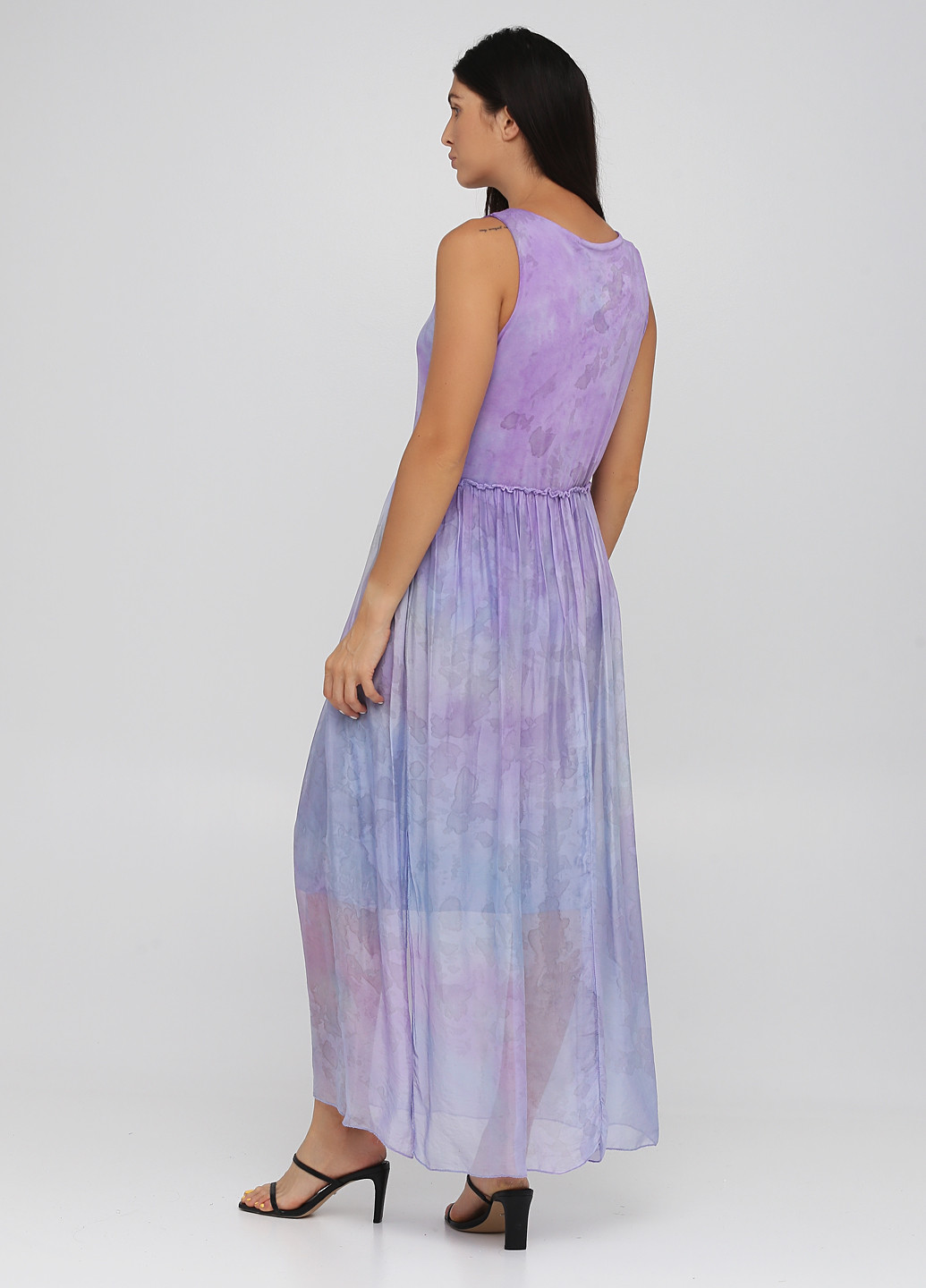 Бузкова кежуал плаття, сукня Made in Italy з абстрактним візерунком