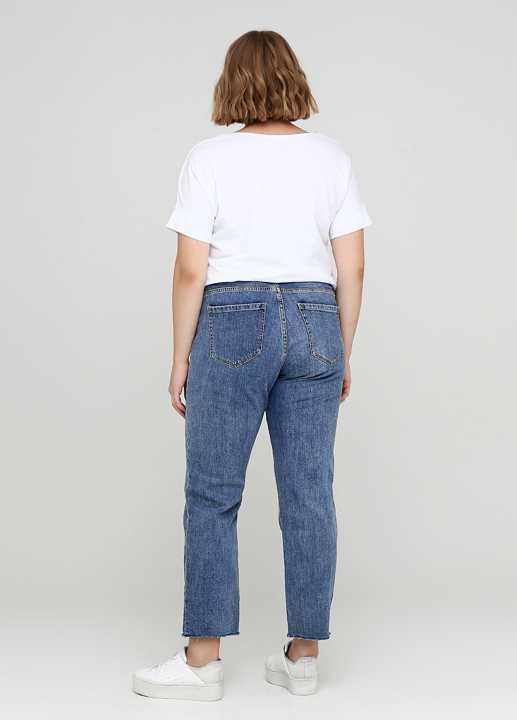 Синие демисезонные укороченные, прямые джинсы H&M