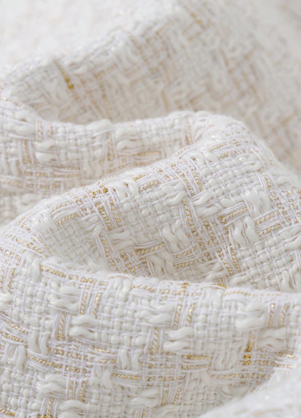 Молочное Кэжуал полупальто однобортное SHEIN в клетку