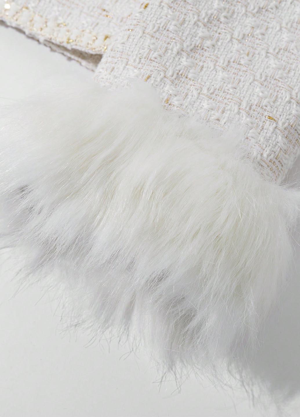 Молочное Кэжуал полупальто однобортное SHEIN в клетку