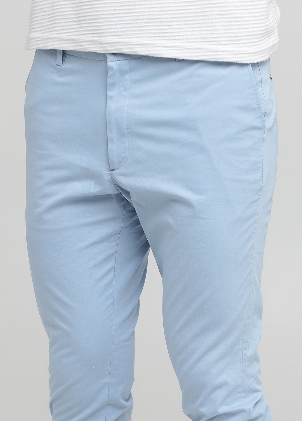 Голубые кэжуал демисезонные зауженные, укороченные брюки El Ganso