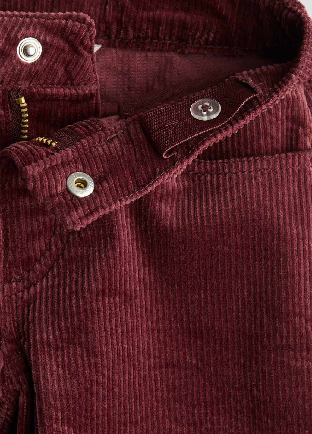 Бордовые кэжуал демисезонные клеш брюки H&M