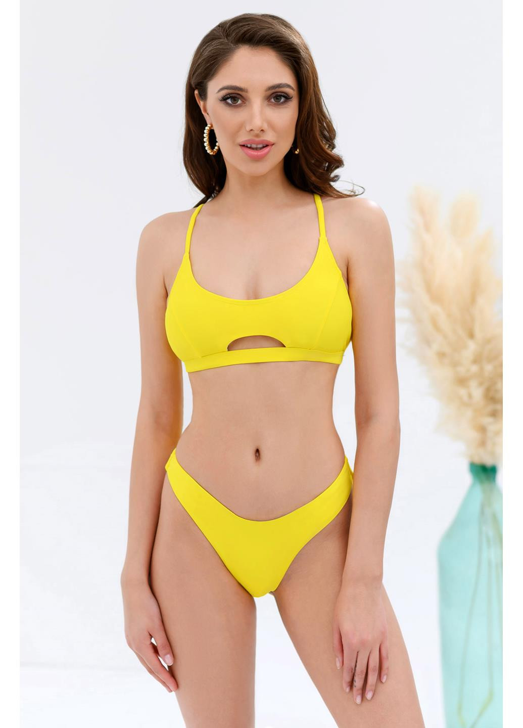 Желтый демисезонный купальник новинка бикини Katrin