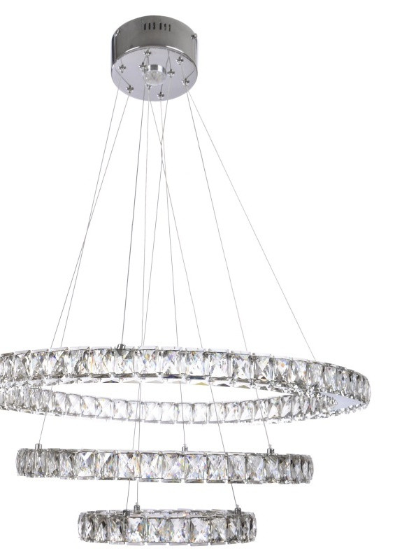 Люстра світлодіодна підвісна кришталеві кільця в зал BR-967S/68W LED CH Brille (253886135)