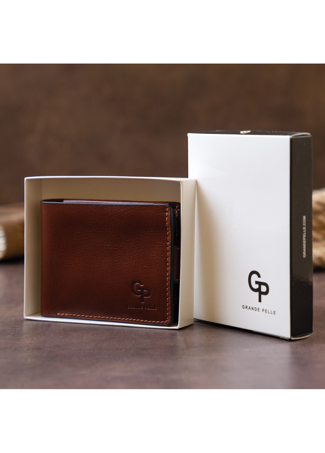 Мужской кожаный кошелек 11,5х9х2,5 см Grande Pelle (252131929)