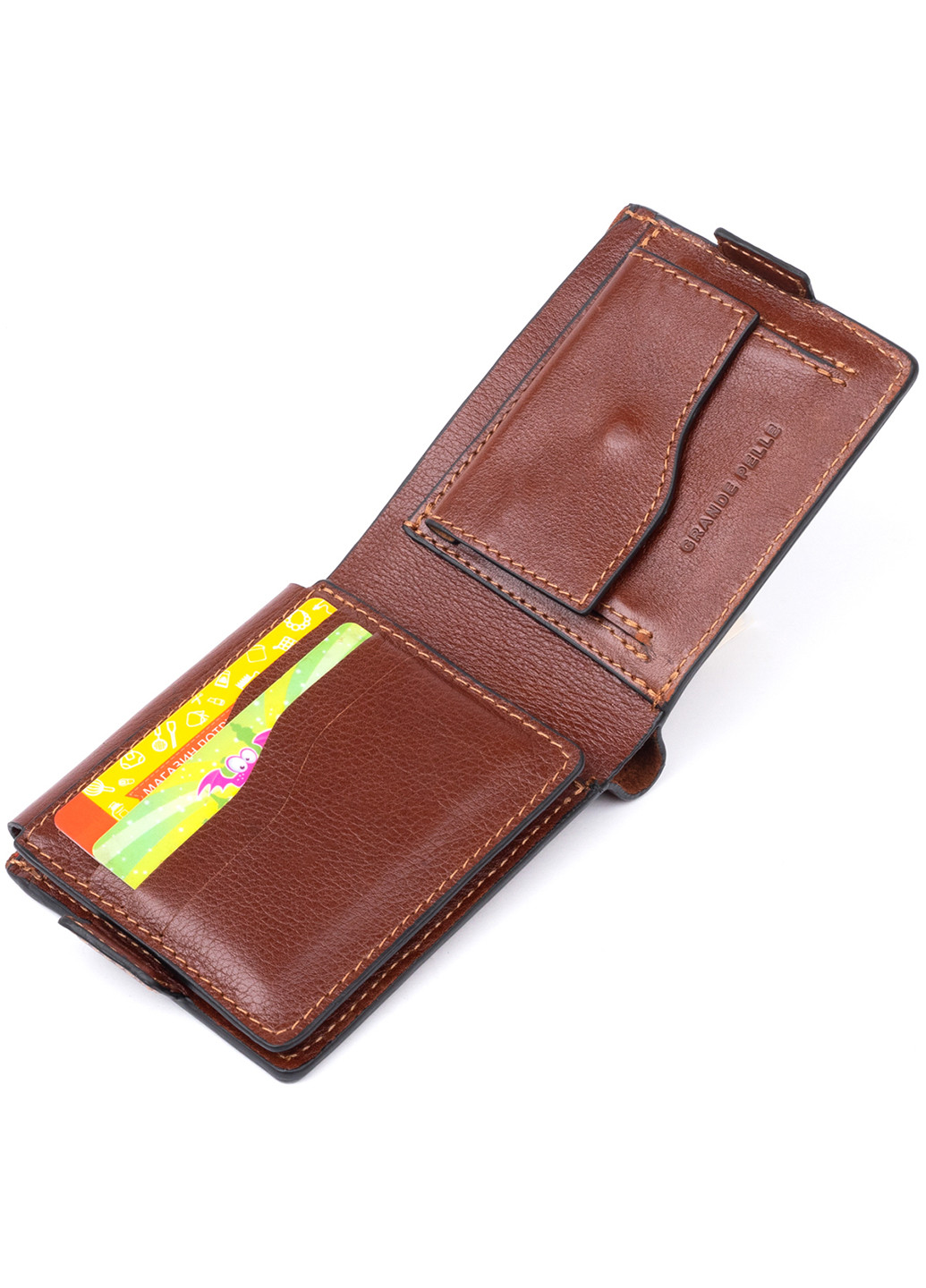 Мужской кожаный кошелек 11,5х9х2,5 см Grande Pelle (252131929)