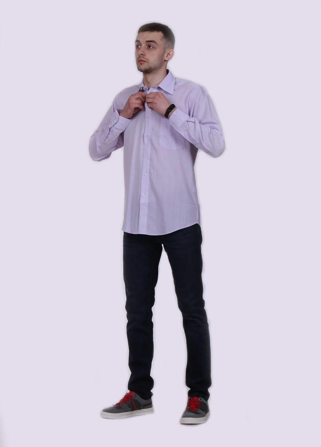 Сиреневая рубашка однотонная Zegna