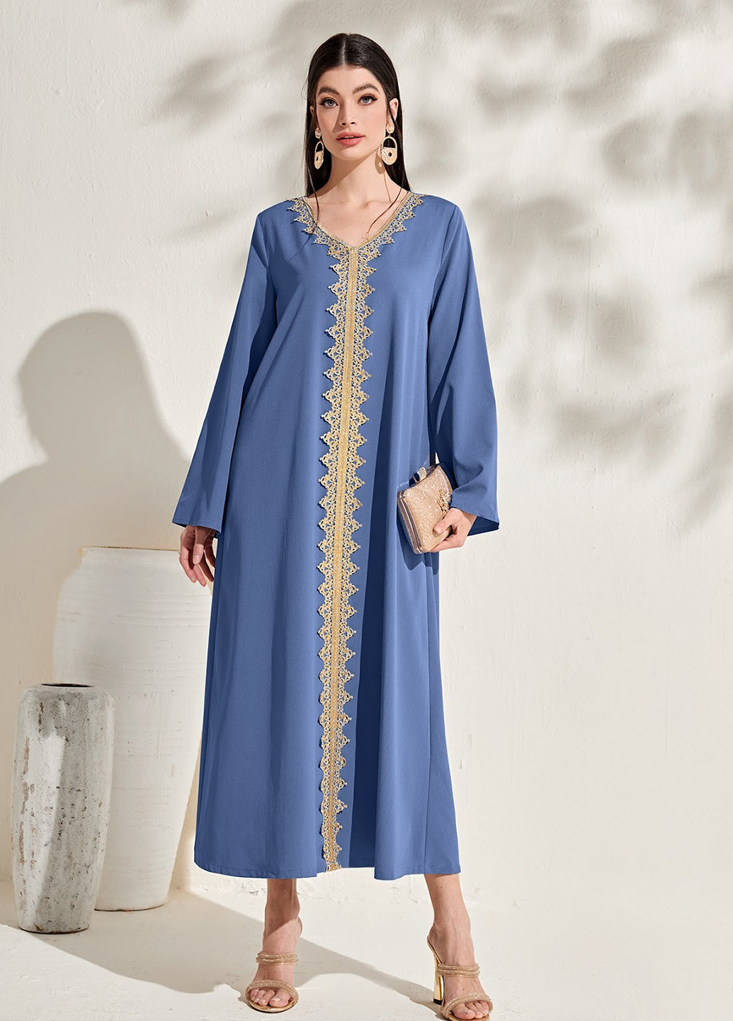 Сіро-голубий кежуал сукня а-силует SHEIN однотонна