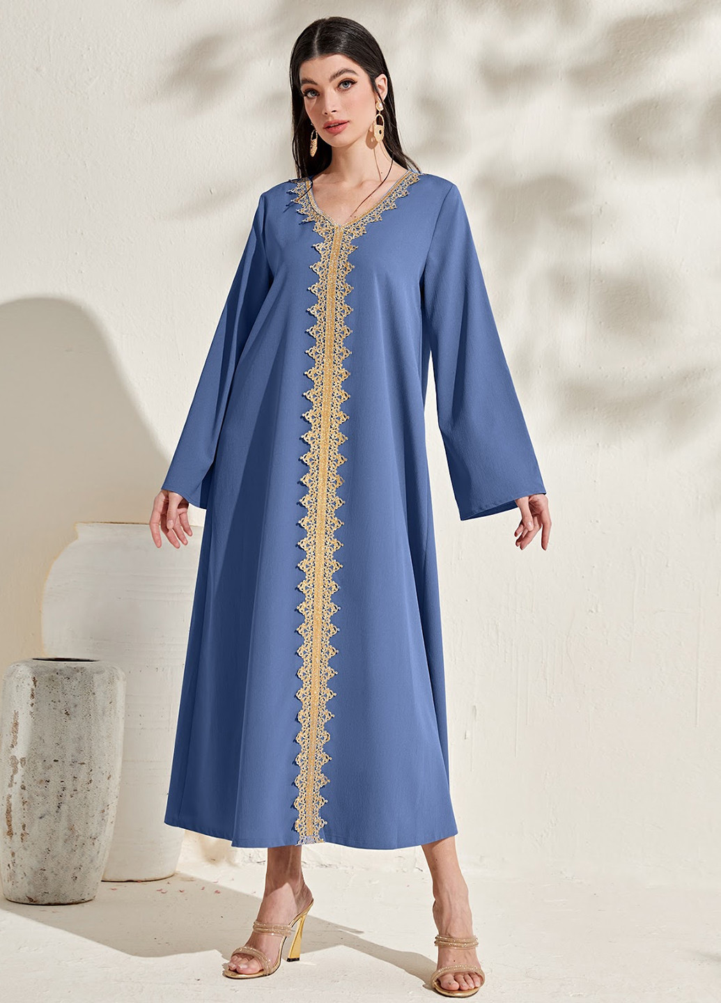 Сіро-голубий кежуал сукня а-силует SHEIN однотонна